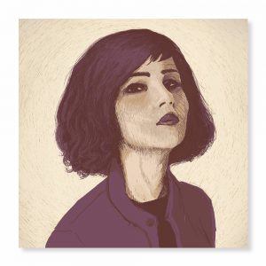 Portrait of a young woman – Digital Illustration Portrait of Olivia Merilahti, a Finnish-French singer and composer. Digital Illustration