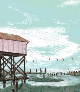 In times, where travel is rather difficult, people choose a destination closer by. Here is some beautiful German destination – the North Sea – Digital Illustration