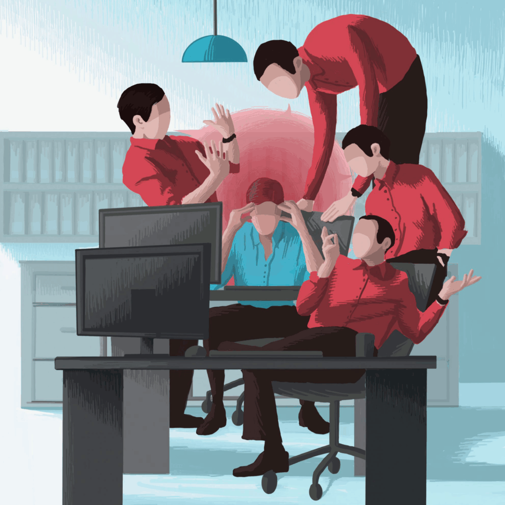 Some people won’t stop talking, regardless of their conversational partner. They don’t notice, when the other one doesn’t have time or interest in talking, despite the fact that humans usually are good at noticing little signs in the behavior of others. Sophie Mildner Illustration